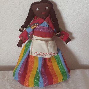Grenada Handmade Caribbean Cloth Rag Black Doll